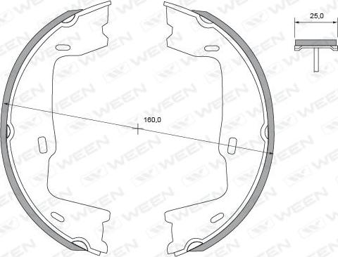 Ween 152-2306 - Bremžu loku kompl., Stāvbremze autospares.lv