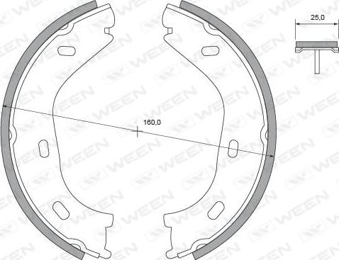 Ween 152-2301 - Bremžu loku kompl., Stāvbremze autospares.lv