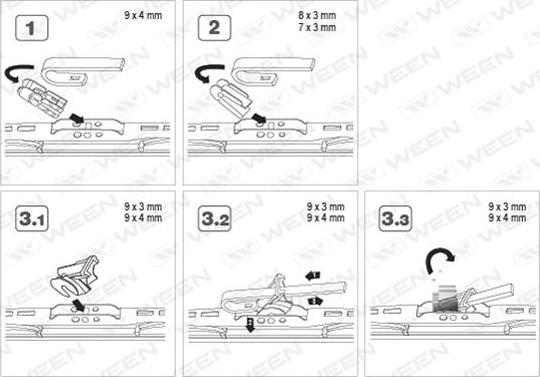 Ween 100-1018 - Stikla tīrītāja slotiņa autospares.lv