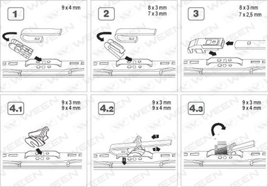 Ween 100-1013 - Stikla tīrītāja slotiņa www.autospares.lv