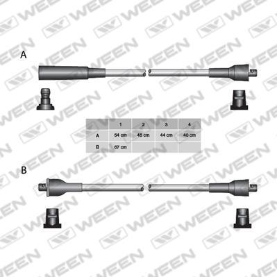 Ween 110-5413 - Augstsprieguma vadu komplekts www.autospares.lv