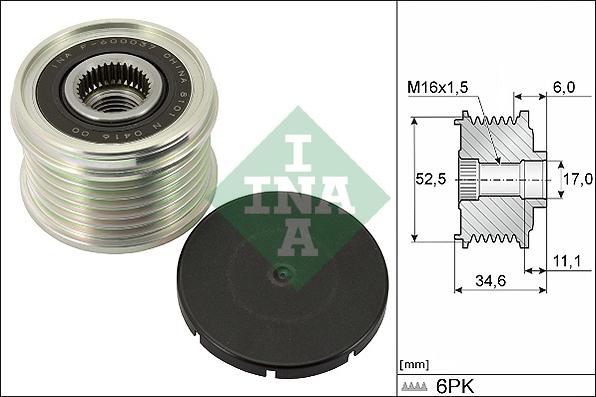 Wilmink Group WG1990616 - Шкив генератора, муфта www.autospares.lv