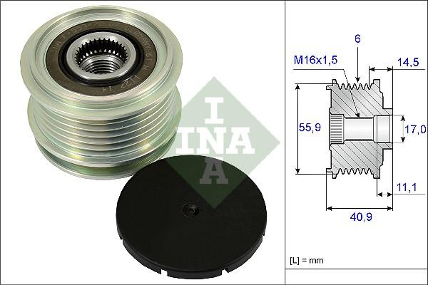 Wilmink Group WG1253595 - Pulley, alternator, freewheel clutch www.autospares.lv