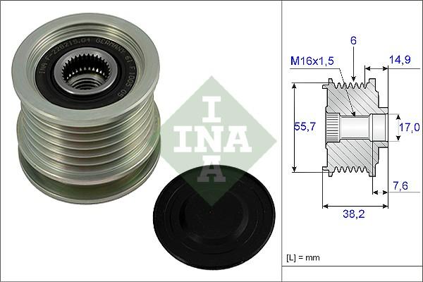 Wilmink Group WG1253596 - Pulley, alternator, freewheel clutch www.autospares.lv