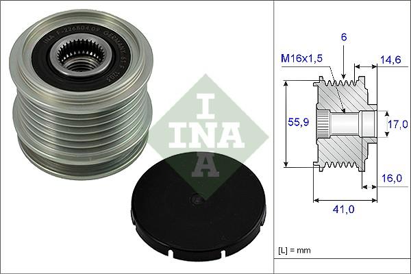 Wilmink Group WG1253593 - Pulley, alternator, freewheel clutch www.autospares.lv