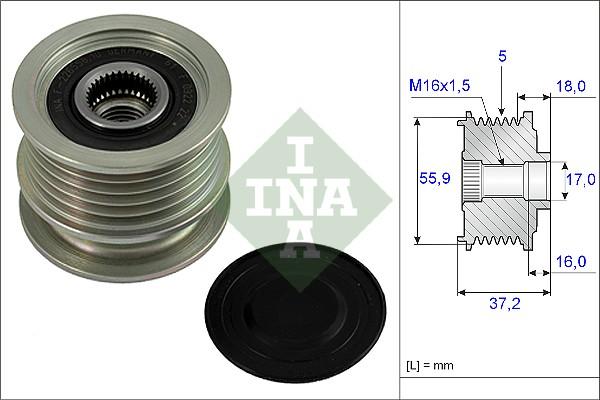 Wilmink Group WG1253592 - Pulley, alternator, freewheel clutch www.autospares.lv