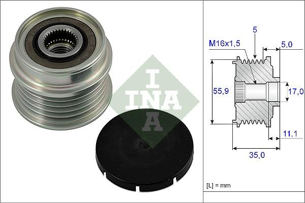 Wilmink Group WG1253588 - Pulley, alternator, freewheel clutch www.autospares.lv