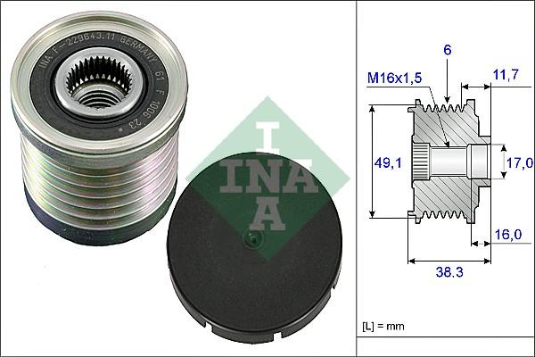 Wilmink Group WG1253611 - Pulley, alternator, freewheel clutch www.autospares.lv