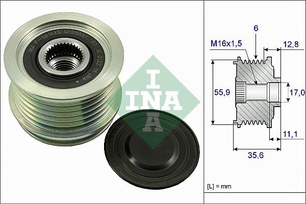 Wilmink Group WG1253622 - Pulley, alternator, freewheel clutch www.autospares.lv