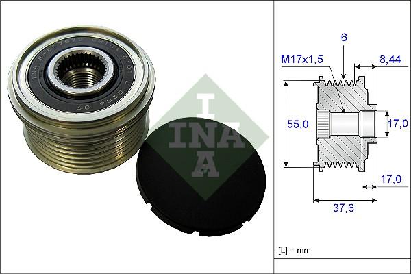 Wilmink Group WG1253813 - Pulley, alternator, freewheel clutch www.autospares.lv