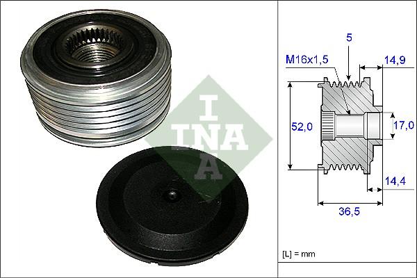 Wilmink Group WG1253704 - Pulley, alternator, freewheel clutch www.autospares.lv