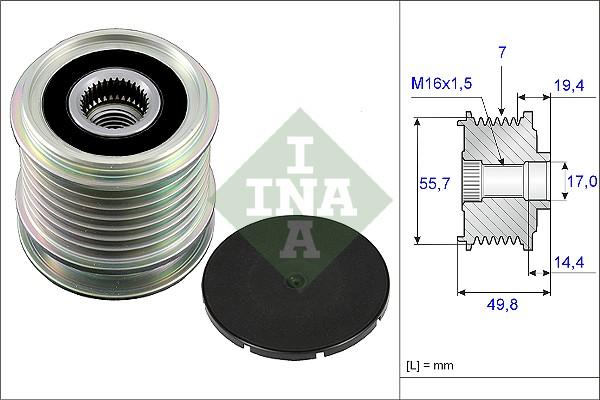 Wilmink Group WG1253739 - Pulley, alternator, freewheel clutch www.autospares.lv