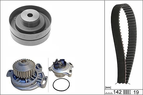 Wilmink Group WG1710015 - Ūdenssūknis + Zobsiksnas komplekts autospares.lv