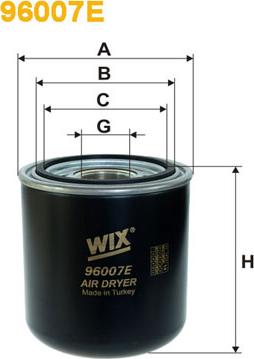 WIX Filters 96007E - Gaisa sausinātāja patrona, Gaisa kompresors www.autospares.lv