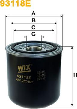 WIX Filters 93118E - Gaisa sausinātāja patrona, Gaisa kompresors www.autospares.lv