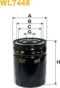 WIX Filters WL7445 - Масляный фильтр www.autospares.lv