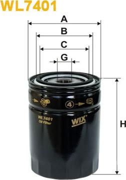 WIX Filters WL7401 - Eļļas filtrs autospares.lv