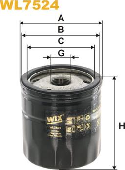 WIX Filters WL7524 - Eļļas filtrs autospares.lv