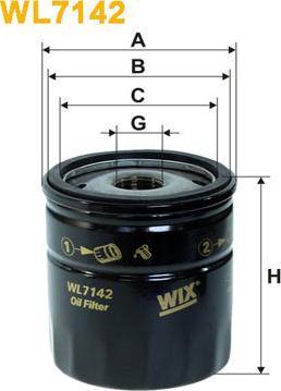 WIX Filters WL7142 - Eļļas filtrs autospares.lv