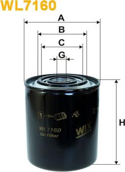 WIX Filters WL7160 - Eļļas filtrs autospares.lv