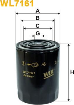 WIX Filters WL7161 - Eļļas filtrs autospares.lv