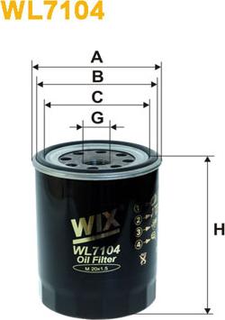 WIX Filters WL7104 - Eļļas filtrs autospares.lv