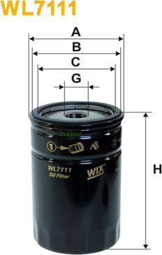 WIX Filters WL7111 - Eļļas filtrs autospares.lv