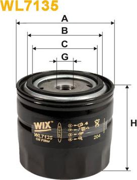 WIX Filters WL7135 - Eļļas filtrs autospares.lv