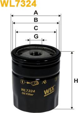 WIX Filters WL7324 - Eļļas filtrs autospares.lv