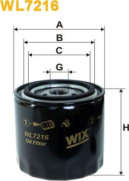 WIX Filters WL7216 - Eļļas filtrs www.autospares.lv