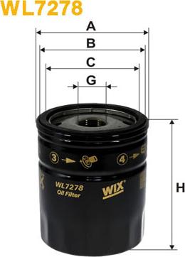 WIX Filters WL7278 - Eļļas filtrs autospares.lv