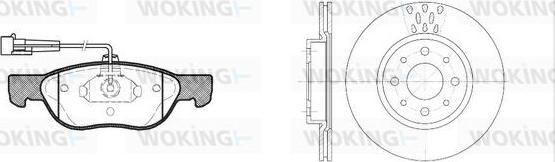 Woking 84873.01 - Bremžu komplekts, Disku bremzes autospares.lv