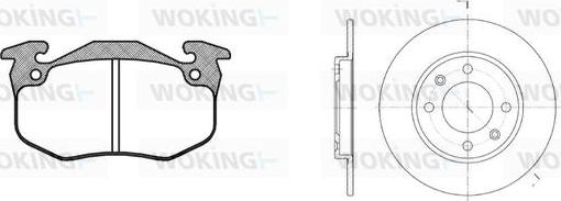 Woking 80443.02 - Bremžu komplekts, Disku bremzes autospares.lv