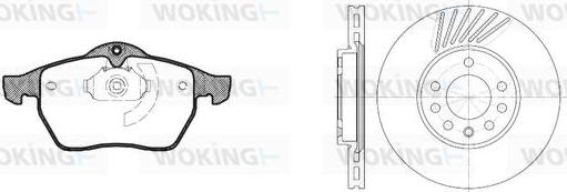 Woking 82903.02 - Bremžu komplekts, Disku bremzes autospares.lv