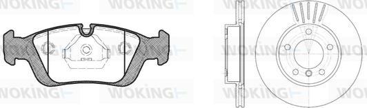 Woking 82843.01 - Bremžu komplekts, Disku bremzes autospares.lv