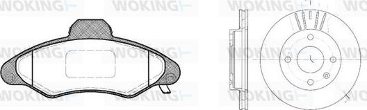 Woking 82313.01 - Bremžu komplekts, Disku bremzes autospares.lv