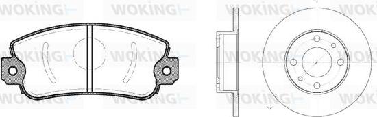 Woking 82723.00 - Bremžu komplekts, Disku bremzes autospares.lv