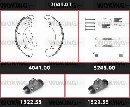 Woking 3041.01 - Bremžu loku komplekts autospares.lv