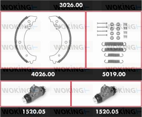 Woking 3026.00 - Brake Shoe Set www.autospares.lv