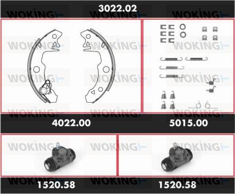 Woking 3022.02 - Bremžu loku komplekts www.autospares.lv