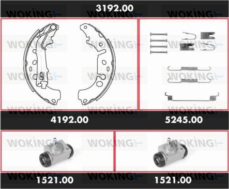 Woking 3192.00 - Bremžu loku komplekts autospares.lv