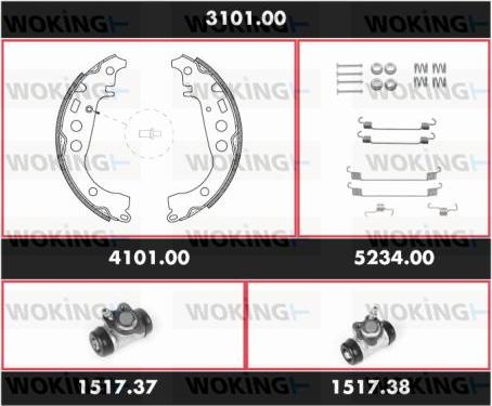 Woking 3101.00 - Bremžu loku komplekts autospares.lv