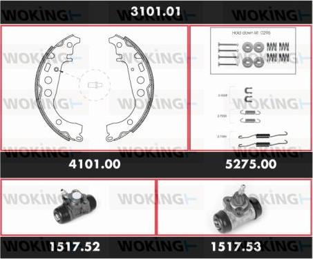 Woking 3101.01 - Bremžu loku komplekts autospares.lv