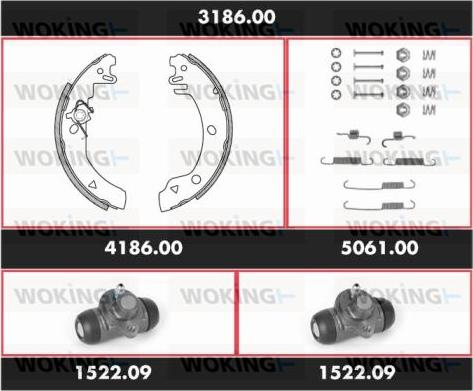 Woking 3186.00 - Bremžu loku komplekts www.autospares.lv