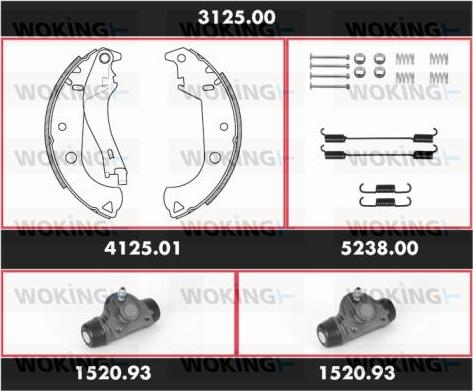 Woking 3125.00 - Bremžu loku komplekts autospares.lv