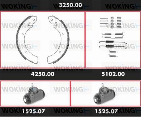 Woking 3250.00 - Brake Shoe Set www.autospares.lv