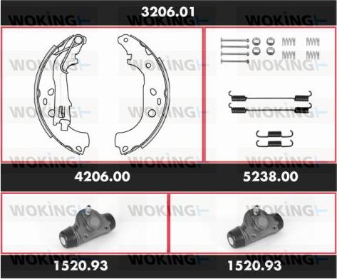 Woking 3206.01 - Bremžu loku komplekts autospares.lv