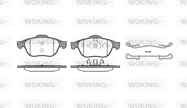 Woking P9433.00 - Тормозные колодки, дисковые, комплект www.autospares.lv