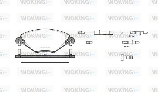 Woking P9283.04 - Тормозные колодки, дисковые, комплект www.autospares.lv