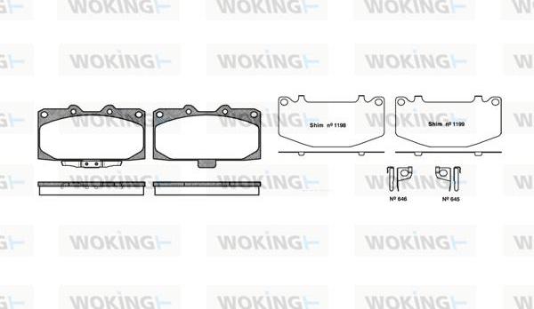 Woking P4993.12 - Bremžu uzliku kompl., Disku bremzes www.autospares.lv